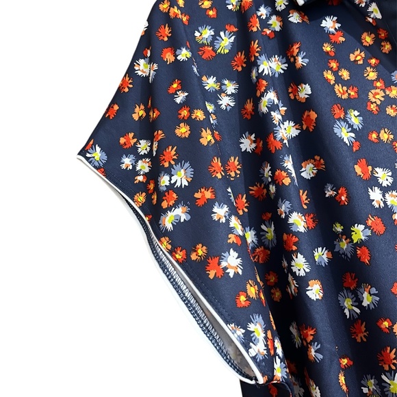 Callaway Blue Indigo Multi Floral Print Golf Shirt Sun Protection Fabric Sz- XL - Picture 4 of 9